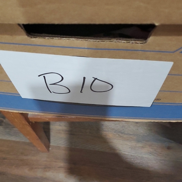 Ming Wang Tan Blue and White Checkered A-Line Pockets Midi Skirt - Picture 10 of 10